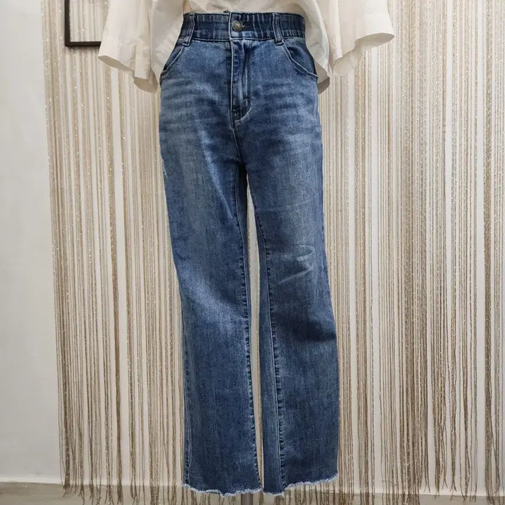 [BUNJANG] DATUM Span Semi-Bootcut Cutting Jeans (Size 30) / 데이텀 스판 세미부츠컷 컷팅진 호칭30/허리고무밴드형