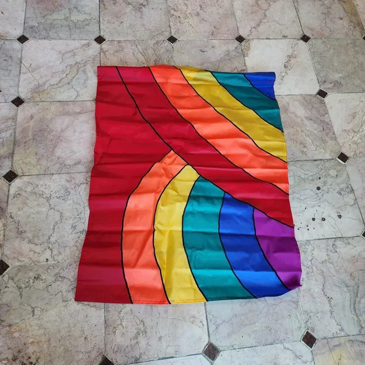 [BUNJANG] Double-Sided Rainbow Flag 100cm x 73cm / 미국서온 미사용 양면 깃발 자동재봉 제품 크기100cmX73cm 레인보우