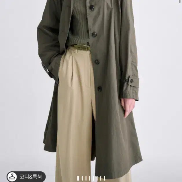 [BUNJANG] TIME Raglan Flare Trench Coat Grey Khaki / TIME 타임 래글런 플레어 트렌치 코트 그레이카키 / 택보유