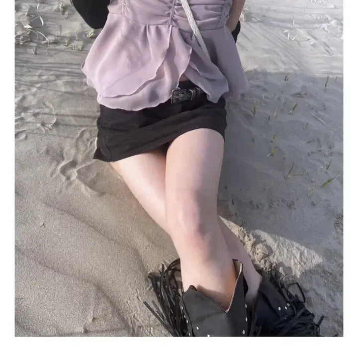 [BUNJANG] Angel Number 555 Tulip Sleeveless Top / angelnumber555 엔젤넘버555 튤립 슬리브리스