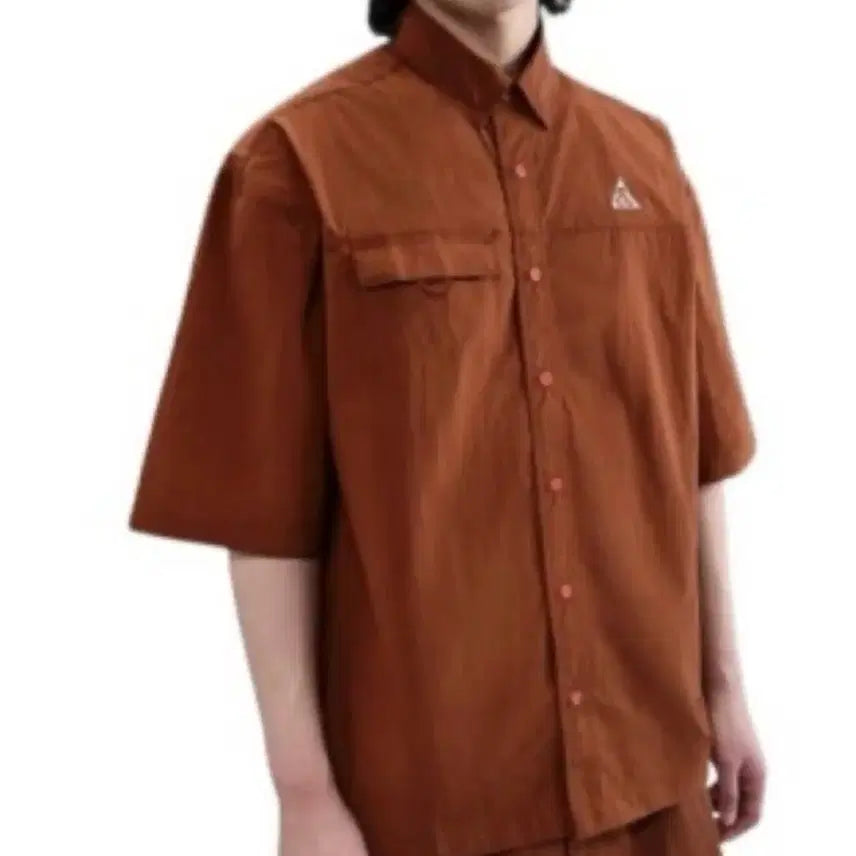 [BUNJANG] Nike ACG Brown Short Sleeve Shirt / 나이키 ACG 브라운 반팔 셔츠