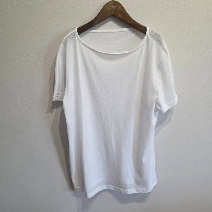 [BUNJANG] Mulawear White Polyester Short Sleeve T-Shirt Size 4 / 뮬라웨어 화이트 폴리에스터 반팔 티셔츠 4
