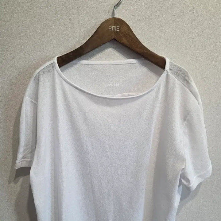 [BUNJANG] Mulawear White Polyester Short Sleeve T-Shirt Size 4 / 뮬라웨어 화이트 폴리에스터 반팔 티셔츠 4