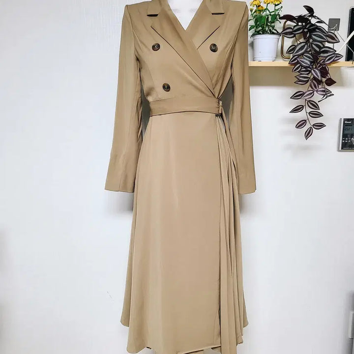 [BUNJANG] NYMPH 20SS Pleated Wrap Dress Brown / NYMPH 20SS 플리츠 랩원피스 55 66 롱 브라운