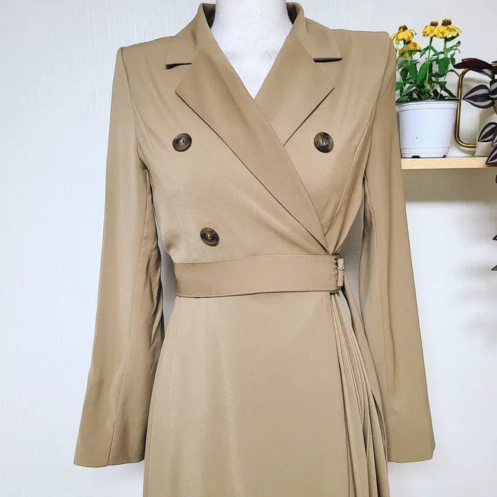 [BUNJANG] NYMPH 20SS Pleated Wrap Dress Brown / NYMPH 20SS 플리츠 랩원피스 55 66 롱 브라운