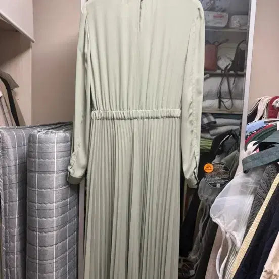 [BUNJANG] Club Monaco Mint Pleated Long Dress Size 55 / 민트색 플리츠 롱 원피스 클럽모나코 55