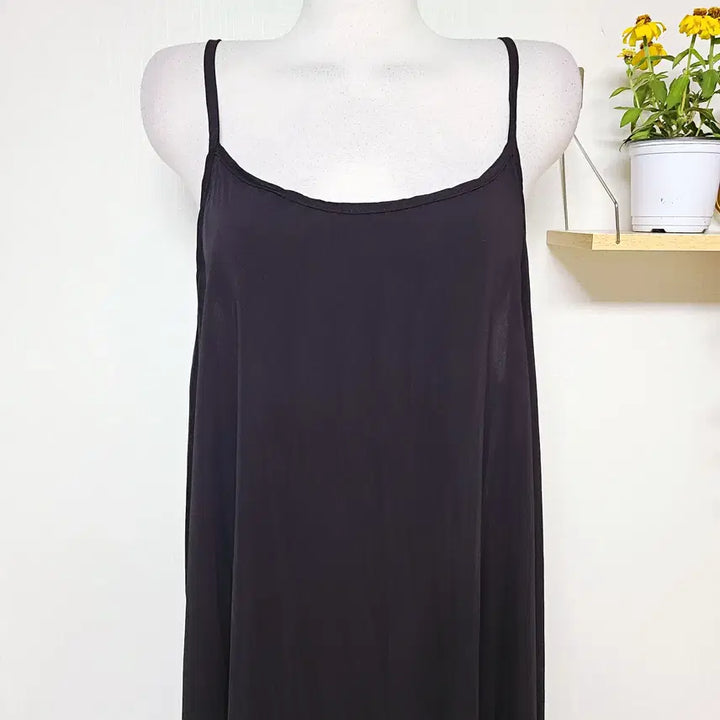 [BUNJANG] ANY V-neck Long Dress Black / ANY 55~88 뷔스티에 롱원피스 블랙