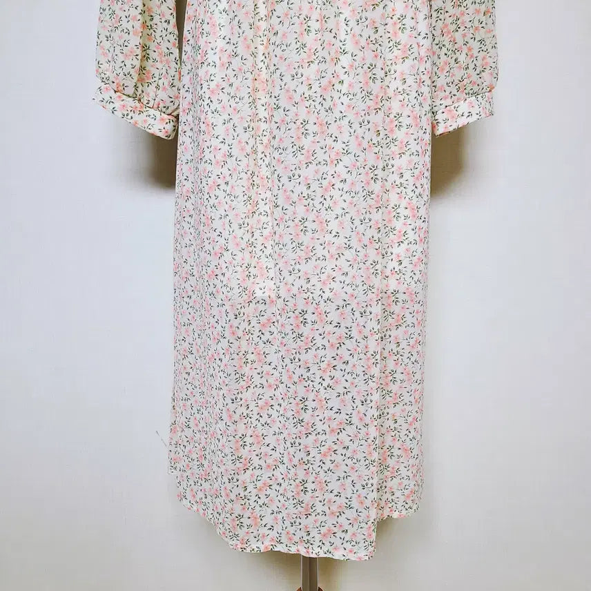 [BUNJANG] Hotping Floral Print Belted Long Dress Pink / 핫핑 잔꽃 허리끈 롱원피스 66 77 핑크
