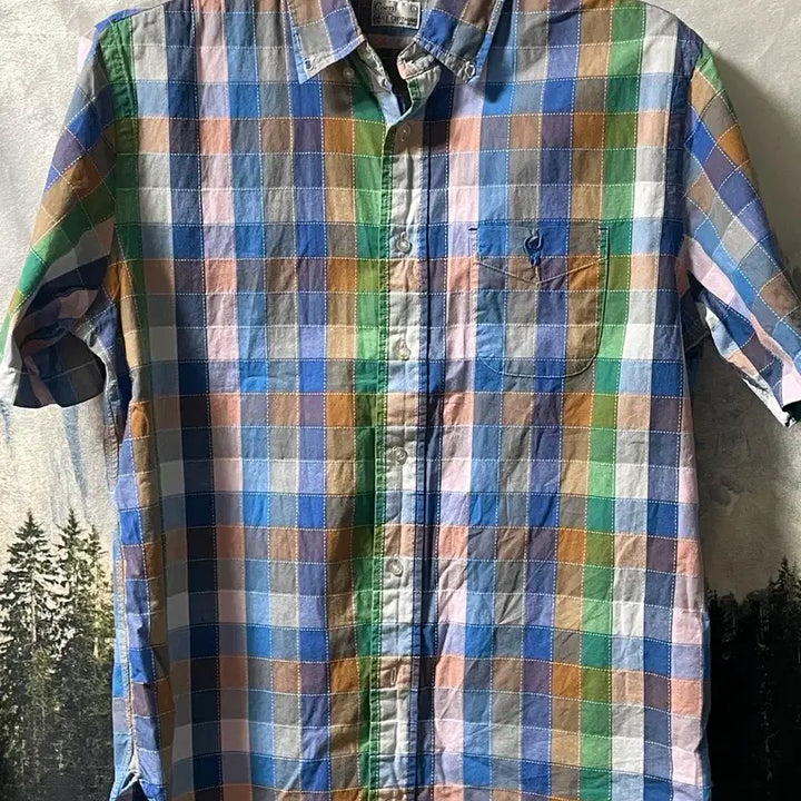 [BUNJANG] Coen Check Short Sleeve Shirt (L-XL) / L~XL) 코엔 체크 반팔 셔츠