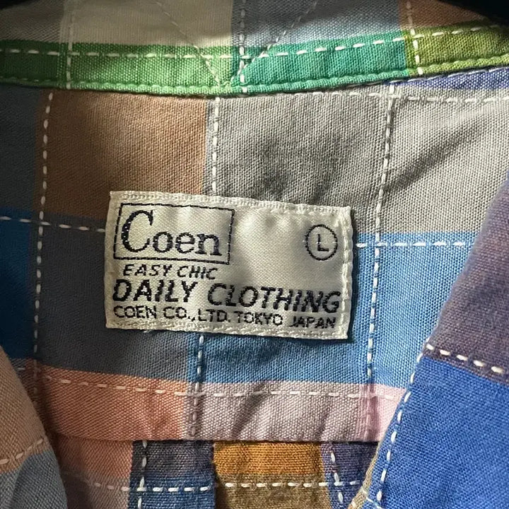 [BUNJANG] Coen Check Short Sleeve Shirt (L-XL) / L~XL) 코엔 체크 반팔 셔츠