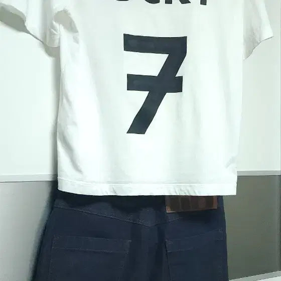 [BUNJANG] Lucky Chouette White T-Shirt with Back Logo / 럭키슈에뜨 티셔츠