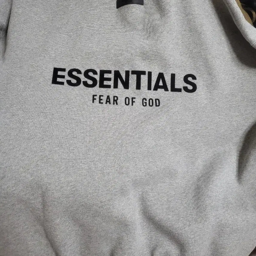 [BUNJANG] Fear of God Essentials Brushed Fleece Sweatshirt Grey / 에센셜 Fear of God 기모 맨투맨 회색