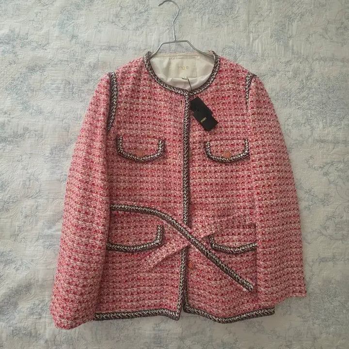 [BUNJANG] Maje Red Tweed Belted Jacket (Size 38) / [새상품/택포함] 마쥬(Maje) 레드 트위드 벨티드 자켓 (38사이즈)