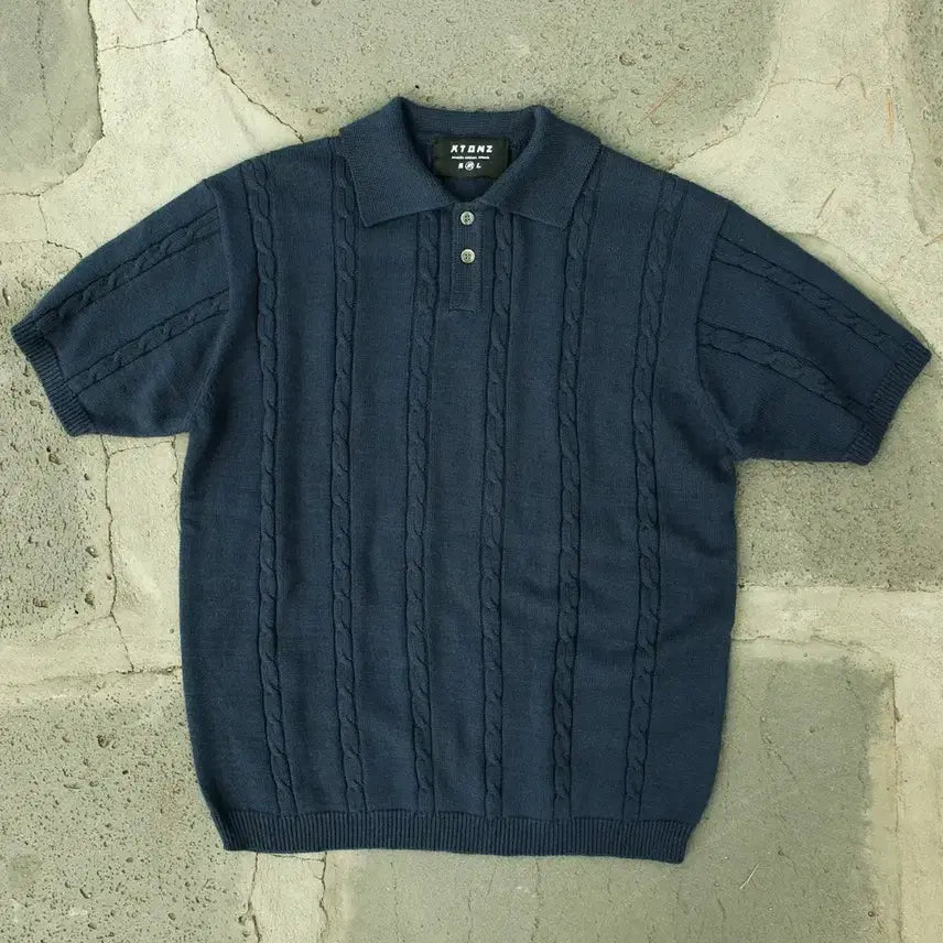 [BUNJANG] XTONZ Daffodil Cable Knit (Navy) L / 엑스톤즈 XTK016 대퍼딜 꽈배기 니트 (NAVY) L