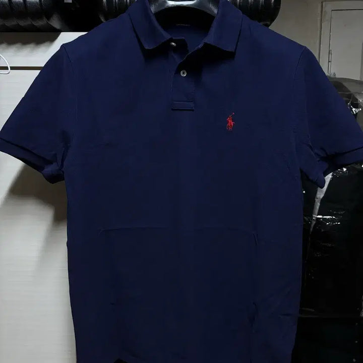 [BUNJANG] Polo Ralph Lauren Navy Polo T-Shirt Custom Slim Fit / QR정품) 폴로네이비 카라티