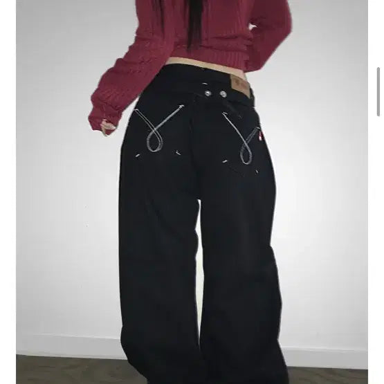 [BUNJANG] Theairtown Dolphin Wide Pants (Black, Size S) / 디에어타운 dolphin wide pants