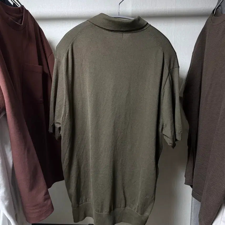 [BUNJANG] Uniqlo Washable Knit Polo Sweater Olive XL / 유니클로 워셔블 니트 폴로 스웨터 올리브 XL