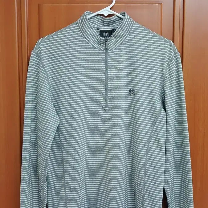 [BUNJANG] Kolon Sport Striped Half-Zip T-Shirt Size 95 / 코오롱스포츠 스트라이프 반집업 티셔츠 95
