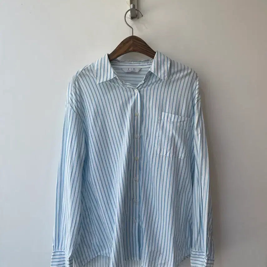 [BUNJANG] ZIOZIA Sky Blue Stripe Shirt / ZIO SONGZIO 스카이블루 스트라이프 셔츠 90