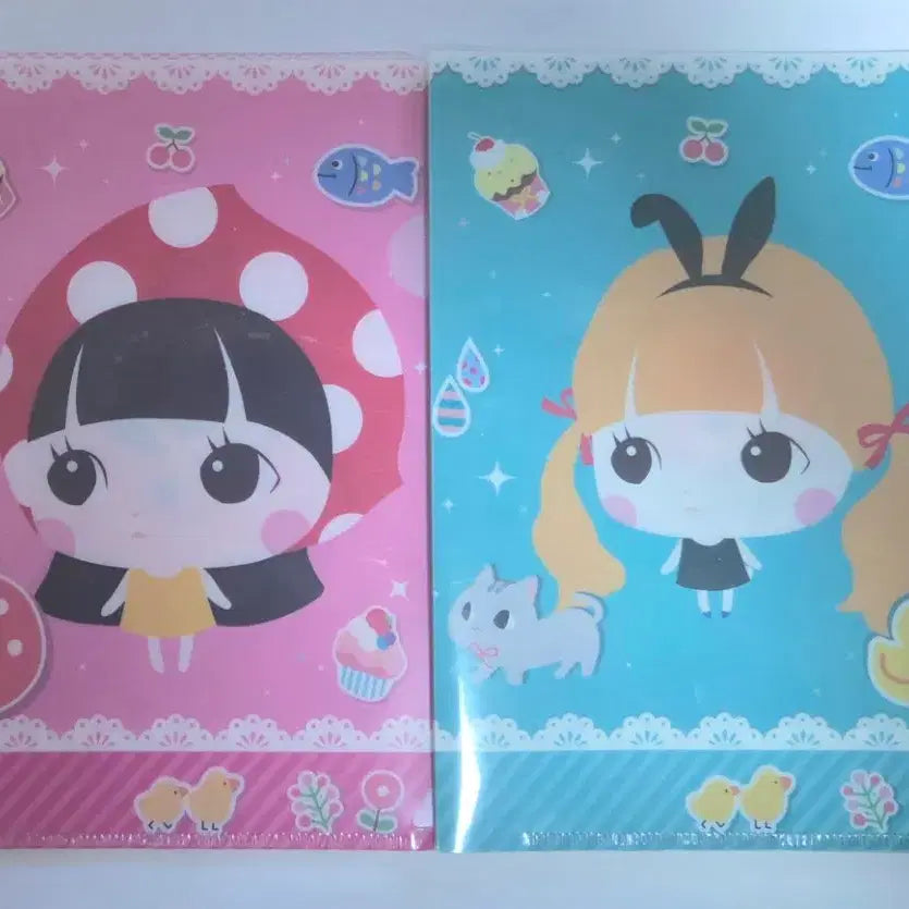 [BUNJANG] Classic Mini Doll Stationery File Bundle Set / 일괄+덤) 고전 미니돌 미니화일 문구 굿즈 2종 7개