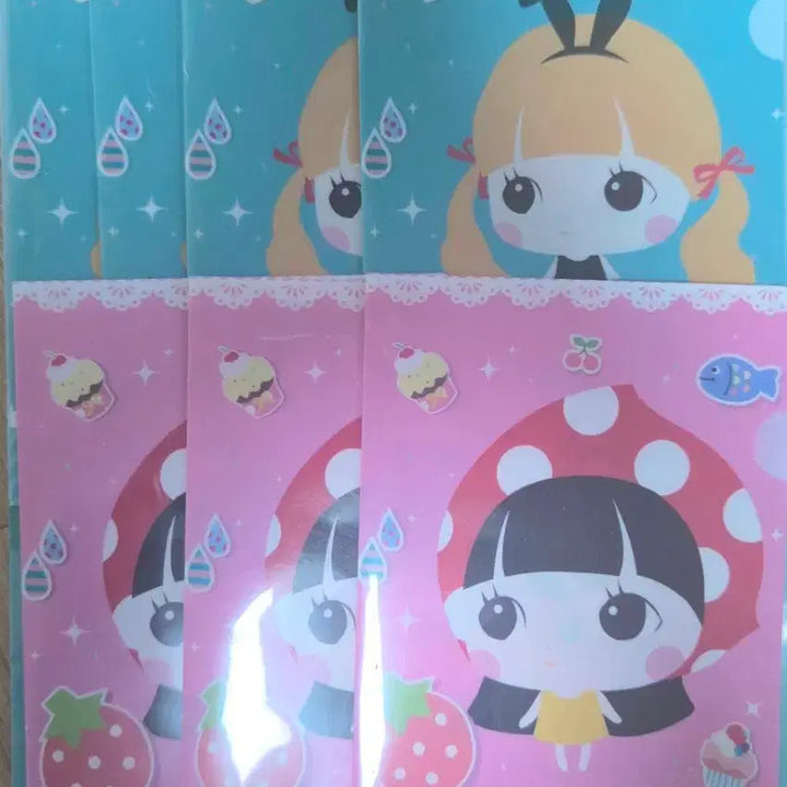 [BUNJANG] Classic Mini Doll Stationery File Bundle Set / 일괄+덤) 고전 미니돌 미니화일 문구 굿즈 2종 7개
