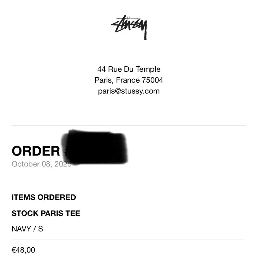 [BUNJANG] Stussy Paris Logo Short Sleeve T-Shirt Navy / 스투시 반필 파리