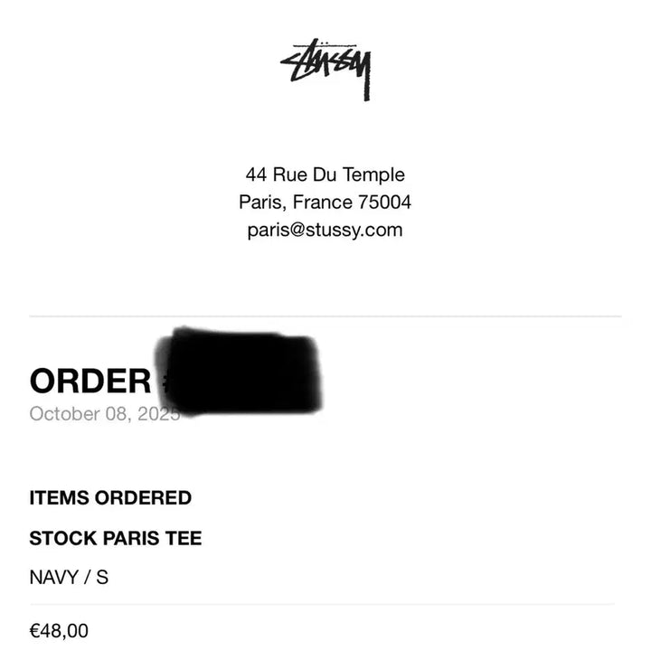 [BUNJANG] Stussy Paris Logo Short Sleeve T-Shirt Navy / 스투시 파리 반팔