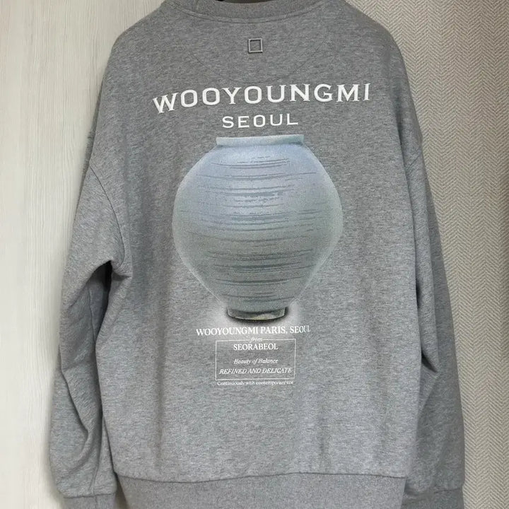 [BUNJANG] Wooyoungmi 23FW Celadon Logo Sweatshirt Grey / (48) 23fw 우영미 청자 백로고 맨투맨 그레이