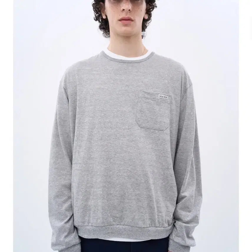 [BUNJANG] After Pray Eden Stripe Long Sleeve T-shirt Grey / 애프터프레이 에덴 스트라이프 롱 슬리브 티셔츠 그레이