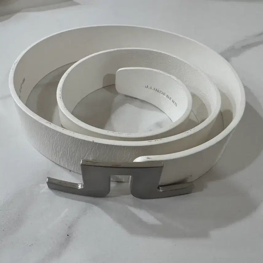 [BUNJANG] J.Lindeberg Leather Belt White Made in Italy / 제이린버그 벨트