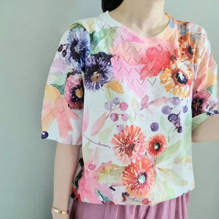 [BUNJANG] Flower Print Knit / 플라워 프린트 니트
