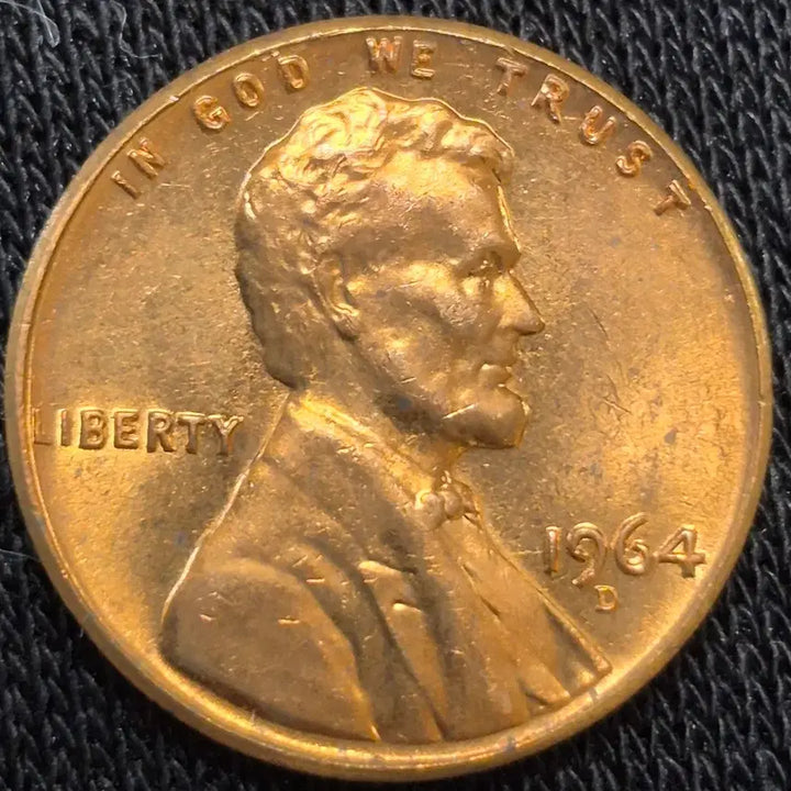 [BUNJANG] 1964 United States Lincoln Cent Coin (Uncirculated) / 1964년D 미국 링컨 센트 주화(완전 미사용)