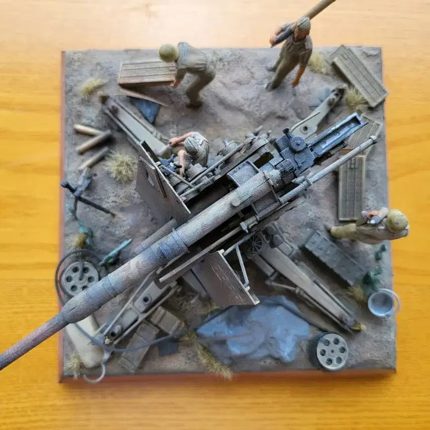 [BUNJANG] 1/35 Scale German 88mm Gun Diorama Set with Soldier Figures / 디오라마세트1/35 독일88mm포