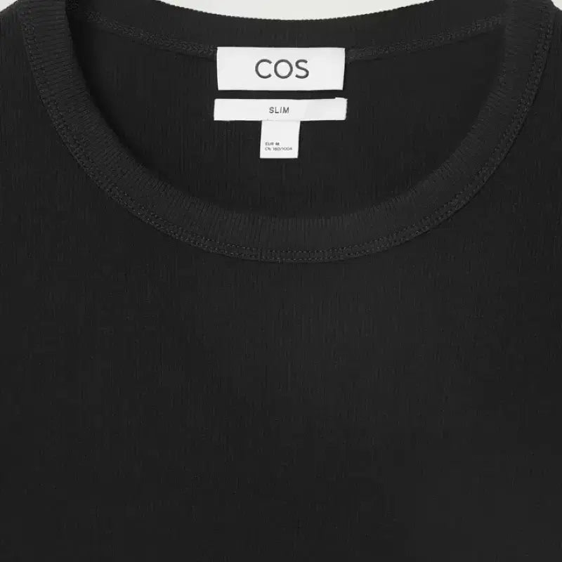 [BUNJANG] COS Slim Ribbed Cotton T-Shirt / COS 슬림 리브드 코튼 티셔츠 (택포)