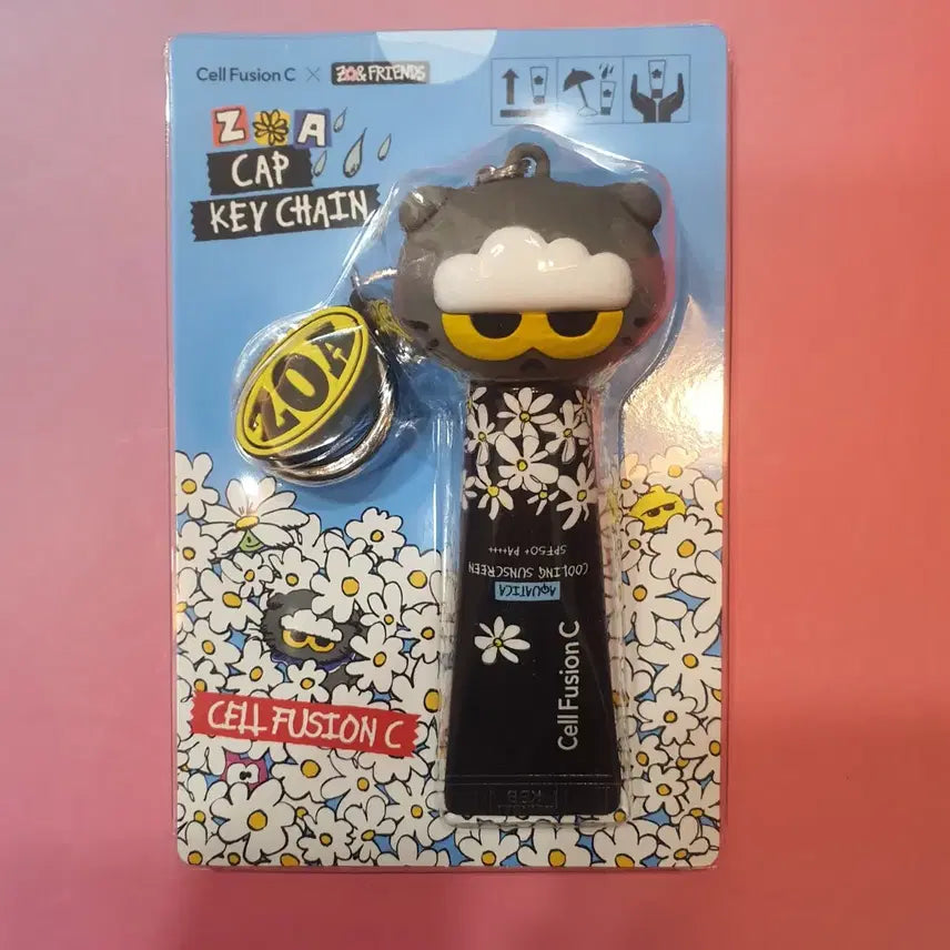 [BUNJANG] Cell Fusion C Joan Friends Cap Keyring + Aquatica Cooling Sunscreen 10ml / 셀퓨전씨 조앤프렌즈 캡 키링 +아쿠아티카 쿨링 썬스크린 10ml