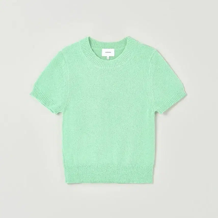 [BUNJANG] Mongdol Boucle Round Neck Crop Summer Short Sleeve Knit Mint / 몽돌 부클 라운드넥 크롭 여름 반팔 니트 민트