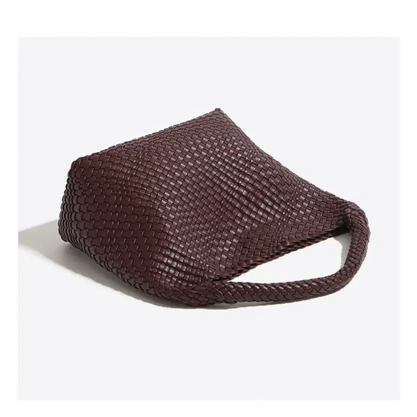 [BUNJANG] Genuine Leather Bottega Style Woven Shoulder Hobo Bag / 소가죽 보테가스타일 위빙 숄더백 호보백