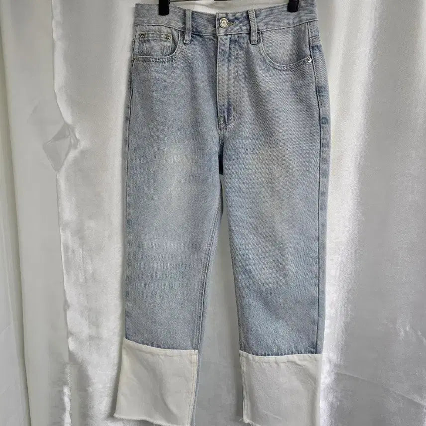 [BUNJANG] KUHO PLUS 9/10 Length Color-Block Denim Pants / 구호 플러스 9부 배색 데님 (2016)