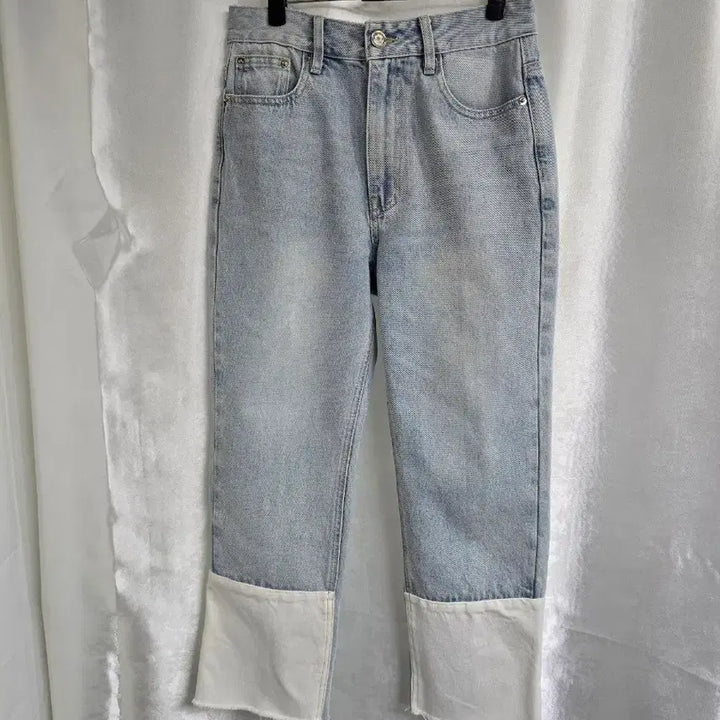 [BUNJANG] KUHO PLUS 9/10 Length Color-Block Denim Pants / 구호 플러스 9부 배색 데님 (2016)