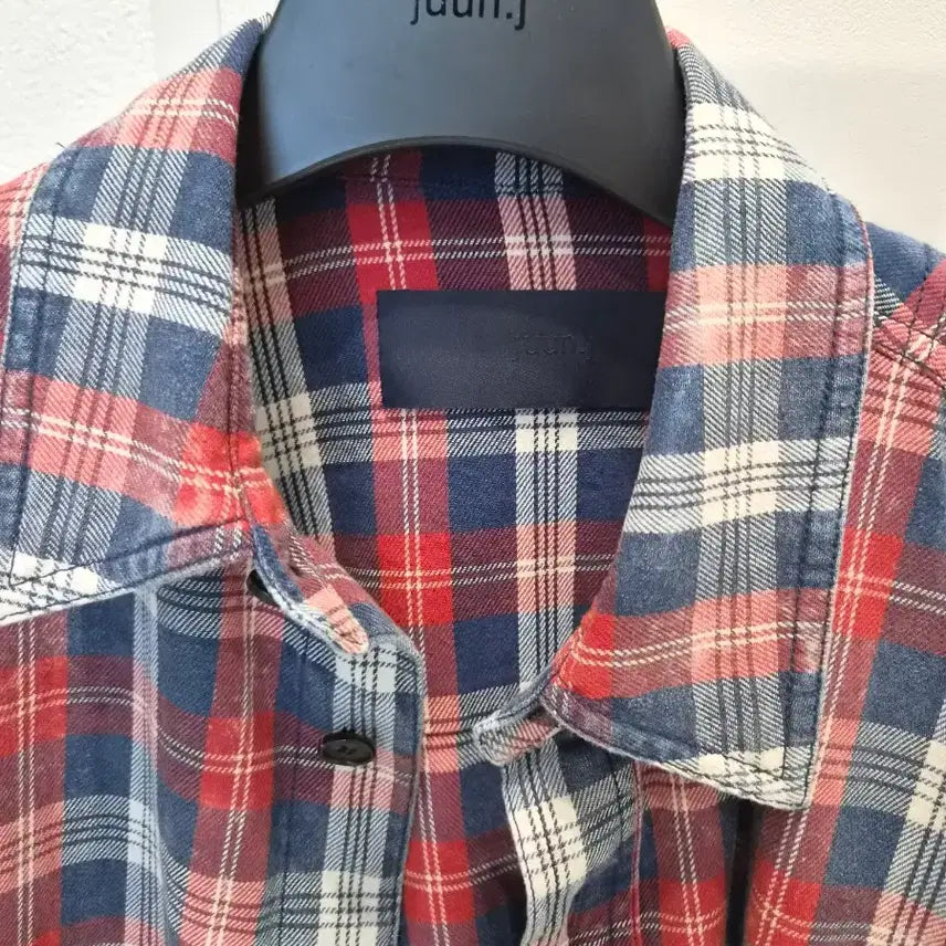[BUNJANG] JUUN.J Island Check Shirt Size 44 / 준지 아일랜드 체크 셔츠 44