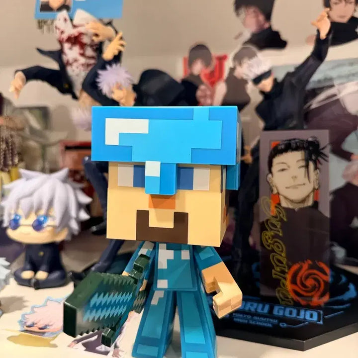 [BUNJANG] Minecraft Steve Action Figure with Diamond Armor / 마인크래프트 스티브 피규어