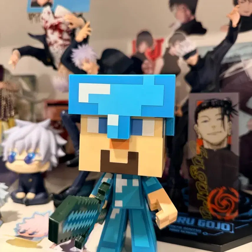 [BUNJANG] Minecraft Steve Action Figure with Diamond Armor / 마인크래프트 스티브 피규어
