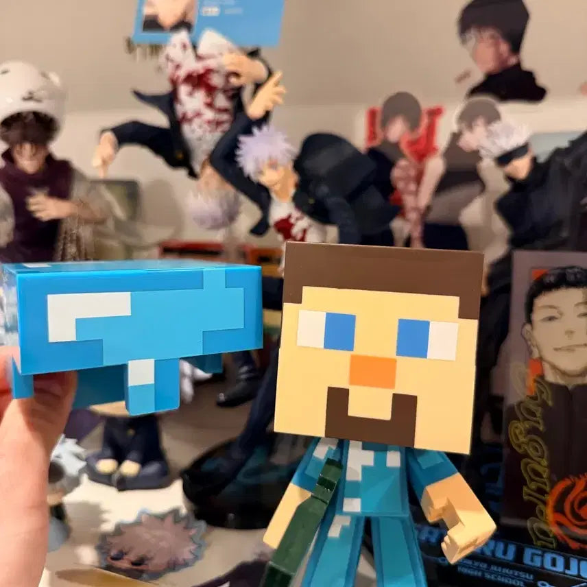 [BUNJANG] Minecraft Steve Action Figure with Diamond Armor / 마인크래프트 스티브 피규어