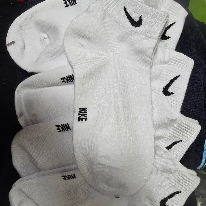 [BUNJANG] Nike White Short Sports Socks (Set of 5) / 나이키 흰색 스포츠 양말 단목