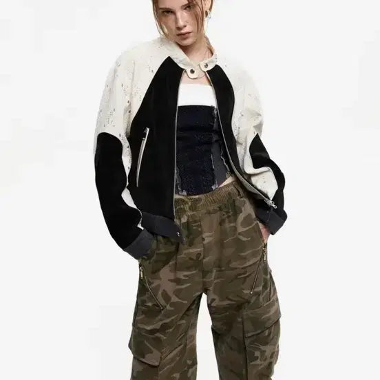 [BUNJANG] RS SC Punching Leather Biker Jacket / 알에스에스씨 펀칭레더바이커자켓
