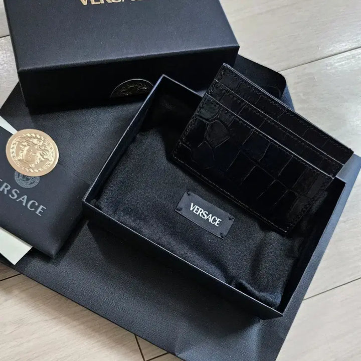 [BUNJANG] Versace Crocodile Pattern Card Holder Black / 베르사체 카드지갑 새상품