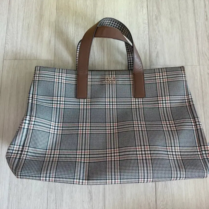 [BUNJANG] Daks Check Pattern Tote Bag / 닥스 체크무늬 토트백