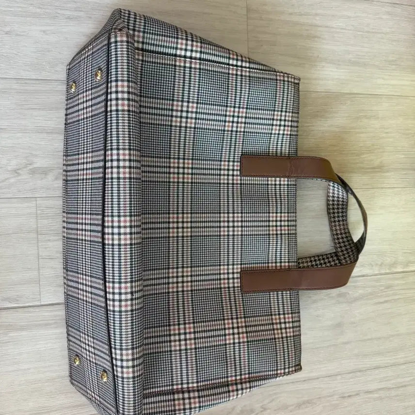 [BUNJANG] Daks Check Pattern Tote Bag / 닥스 체크무늬 토트백