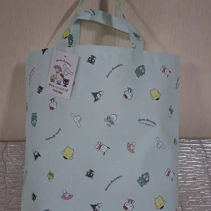 [BUNJANG] Sanrio Characters Daily Tote Bag Mint / 산리오 캐릭터 데일리 토트백 민트