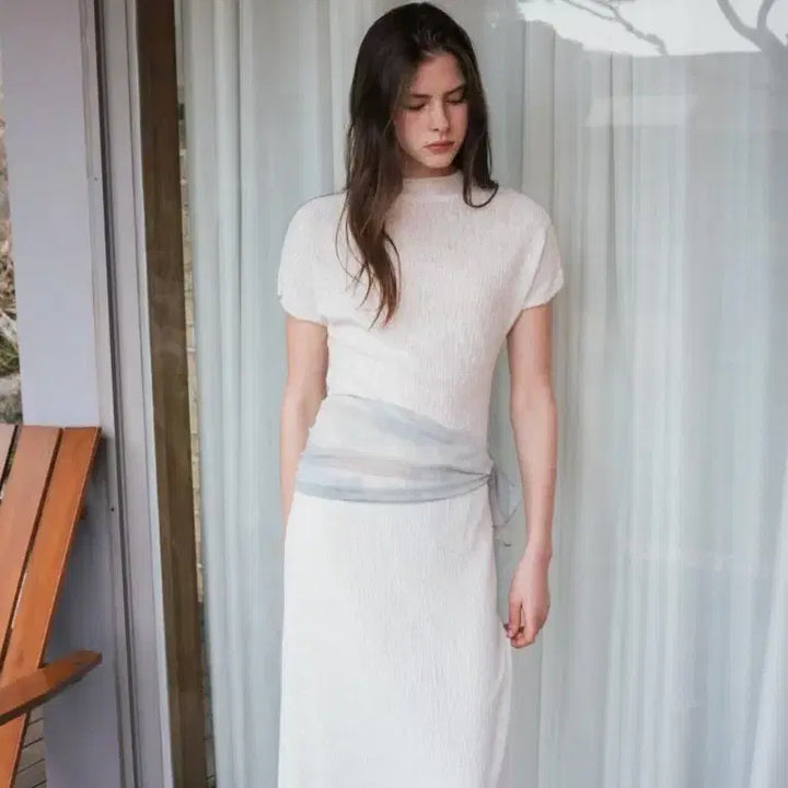 [BUNJANG] The lille Wavy Linen Long Skirt / The lille 더릴 wavy 린넨 롱 스커트